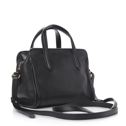 Alexander McQueen Pebbled Calfskin Mini Skull Padlock Zip Around Tote Black 6 of 20