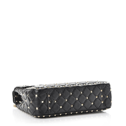 Valentino Garavani Lambskin Medium Rockstud Spike Shoulder Bag Black 4 of 9