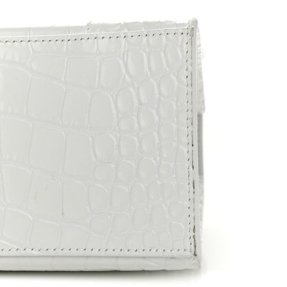 Balenciaga Calfskin Crocodile Embossed Small Hourglass Top Handle Bag White 11 of 11