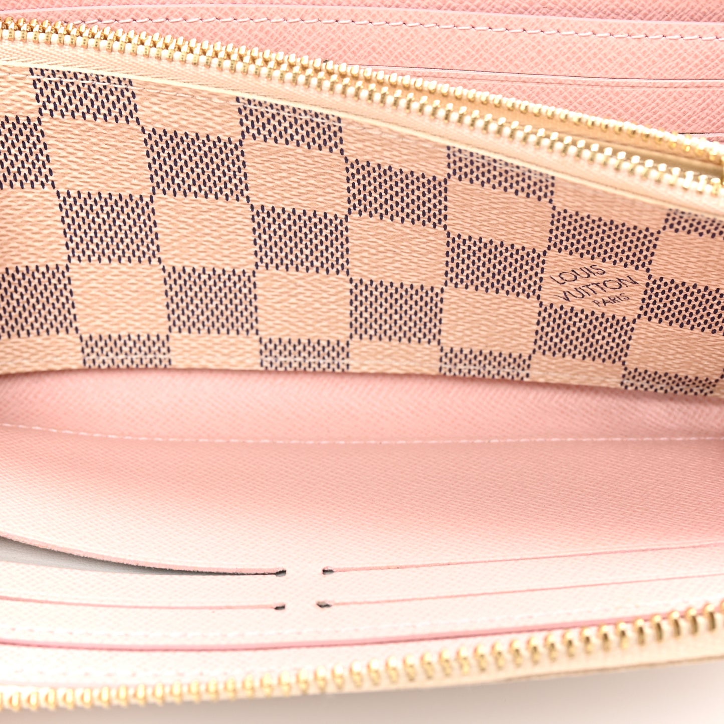 Damier Azur Clemence Wallet Rose Ballerine