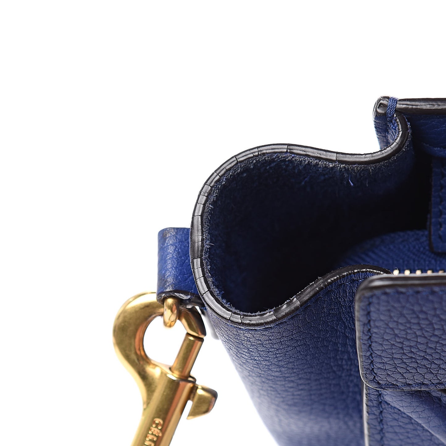 Drummed Calfskin Nano Luggage Indigo