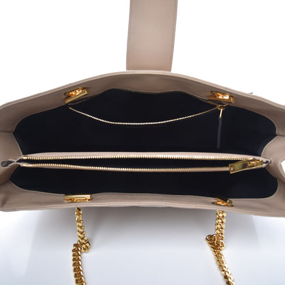 Saint Laurent Grain De Poudre Matelasse Chevron Monogram Shopping Bag Nude Powder 5 of 7