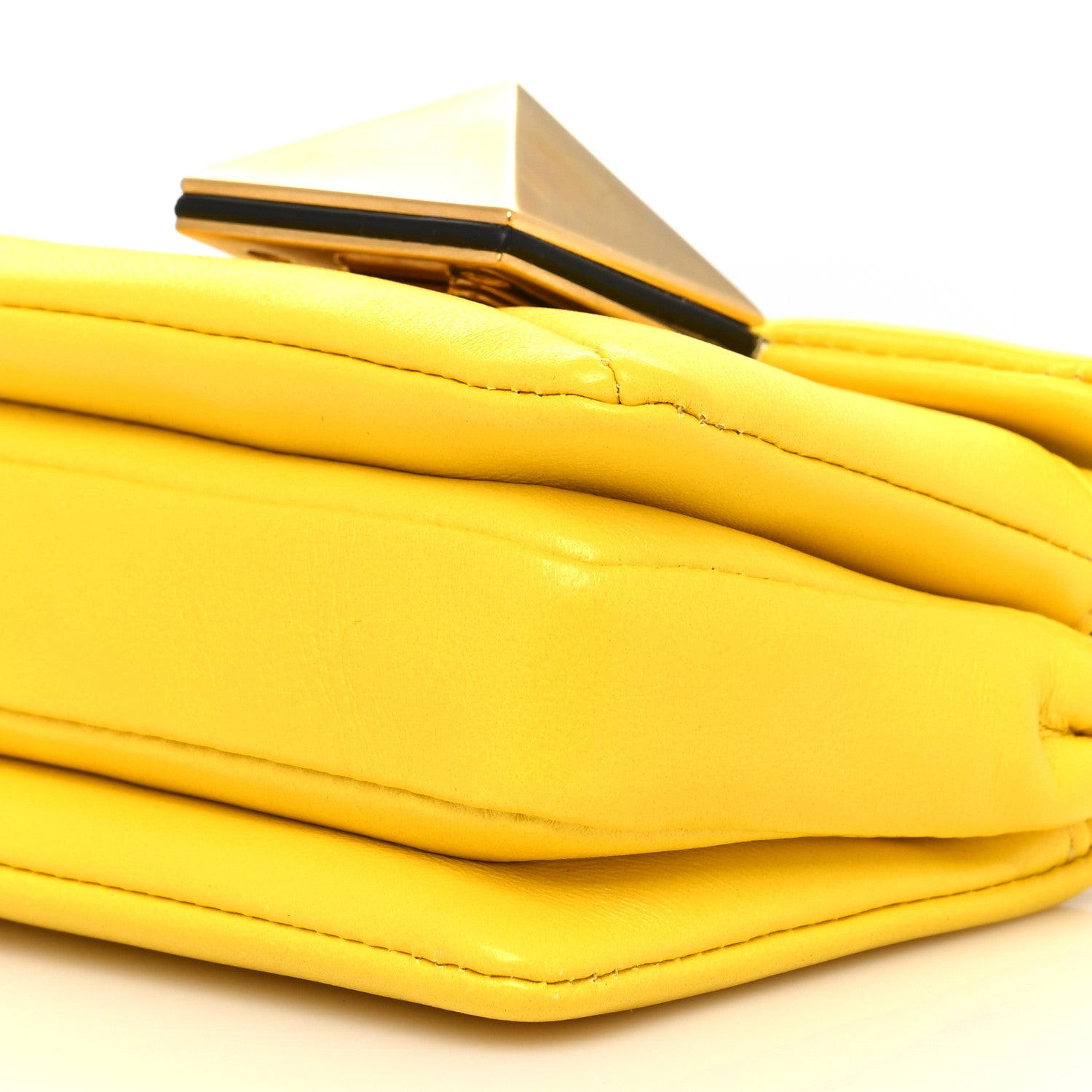 Valentino Garavani Nappa Micro One Stud Chain Bag Bright Lemon 10 of 10