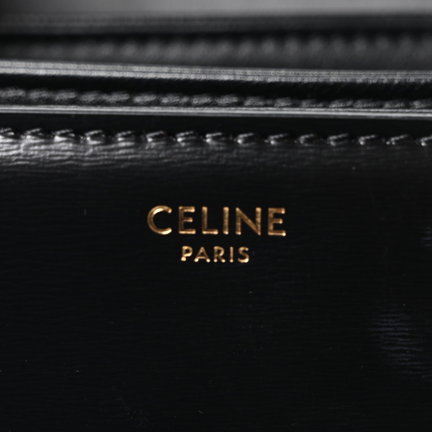 Celine Shiny Calfskin Medium Triomphe Black 6 of 10