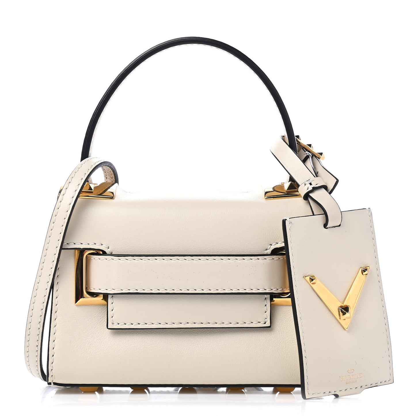 Vitello Mini My Rockstud Frame Bag Light Ivory