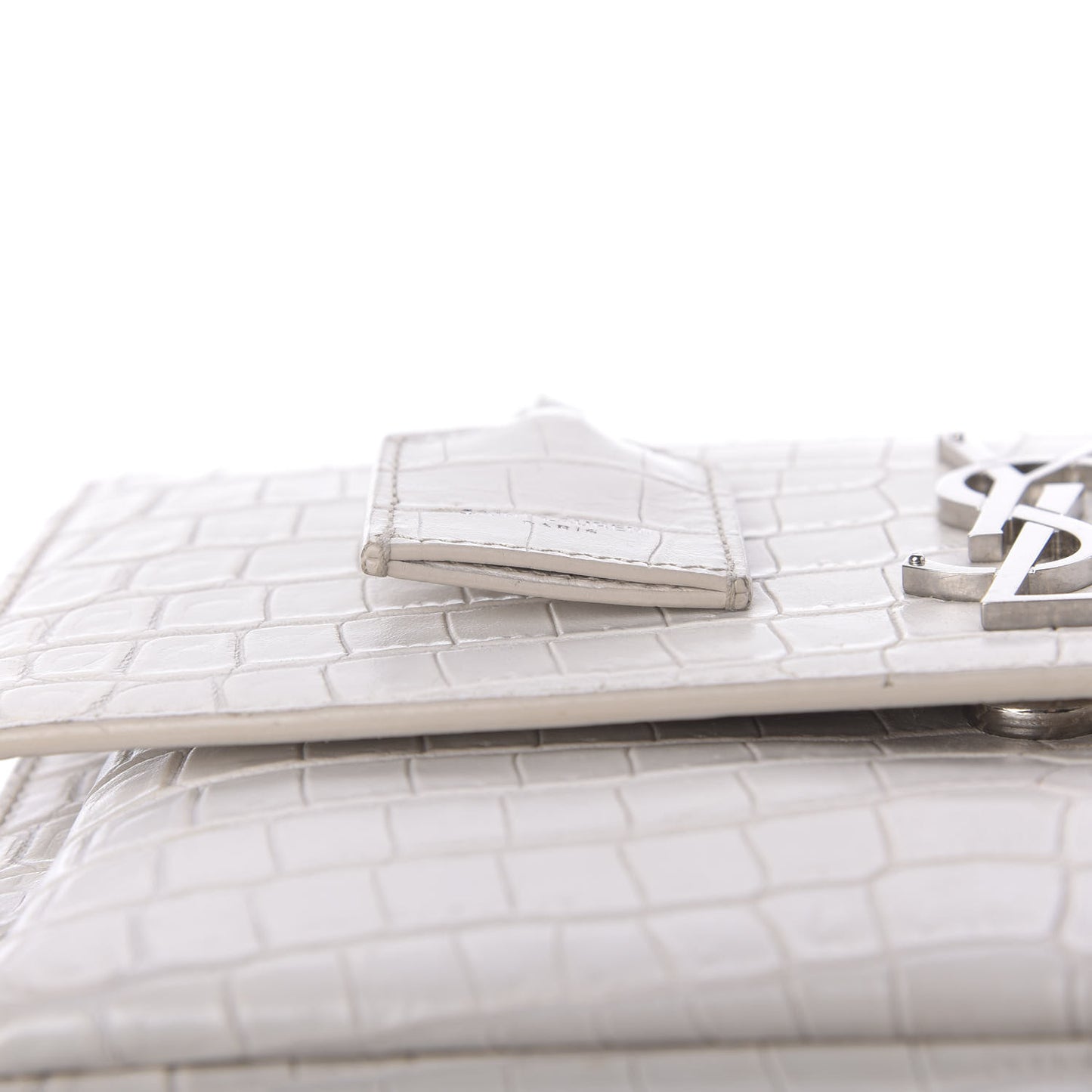 Calfskin Crocodile Embossed Medium Monogram Sunset Blanc Vintage