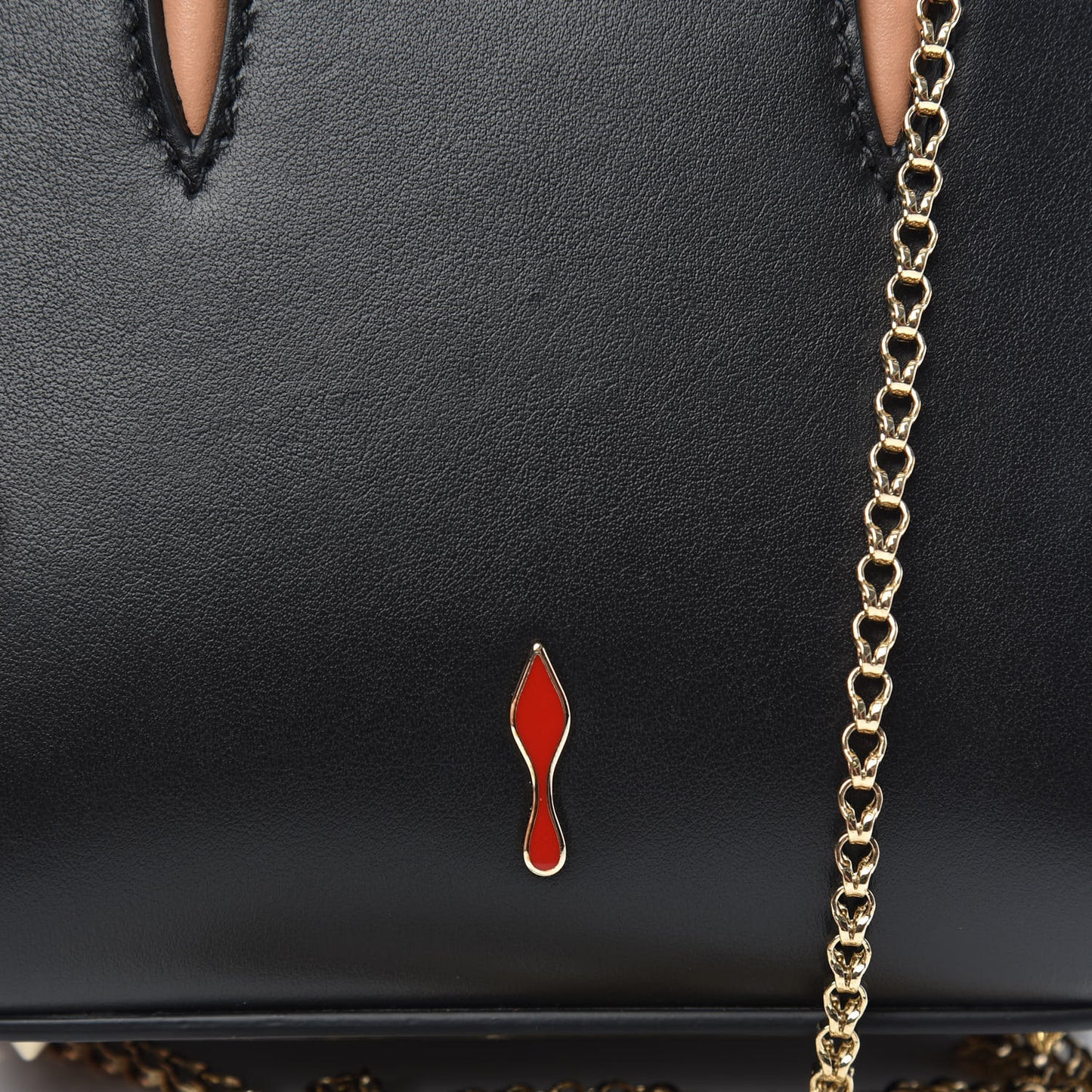 Calfskin Patent Leopard Studded Nano Paloma Black