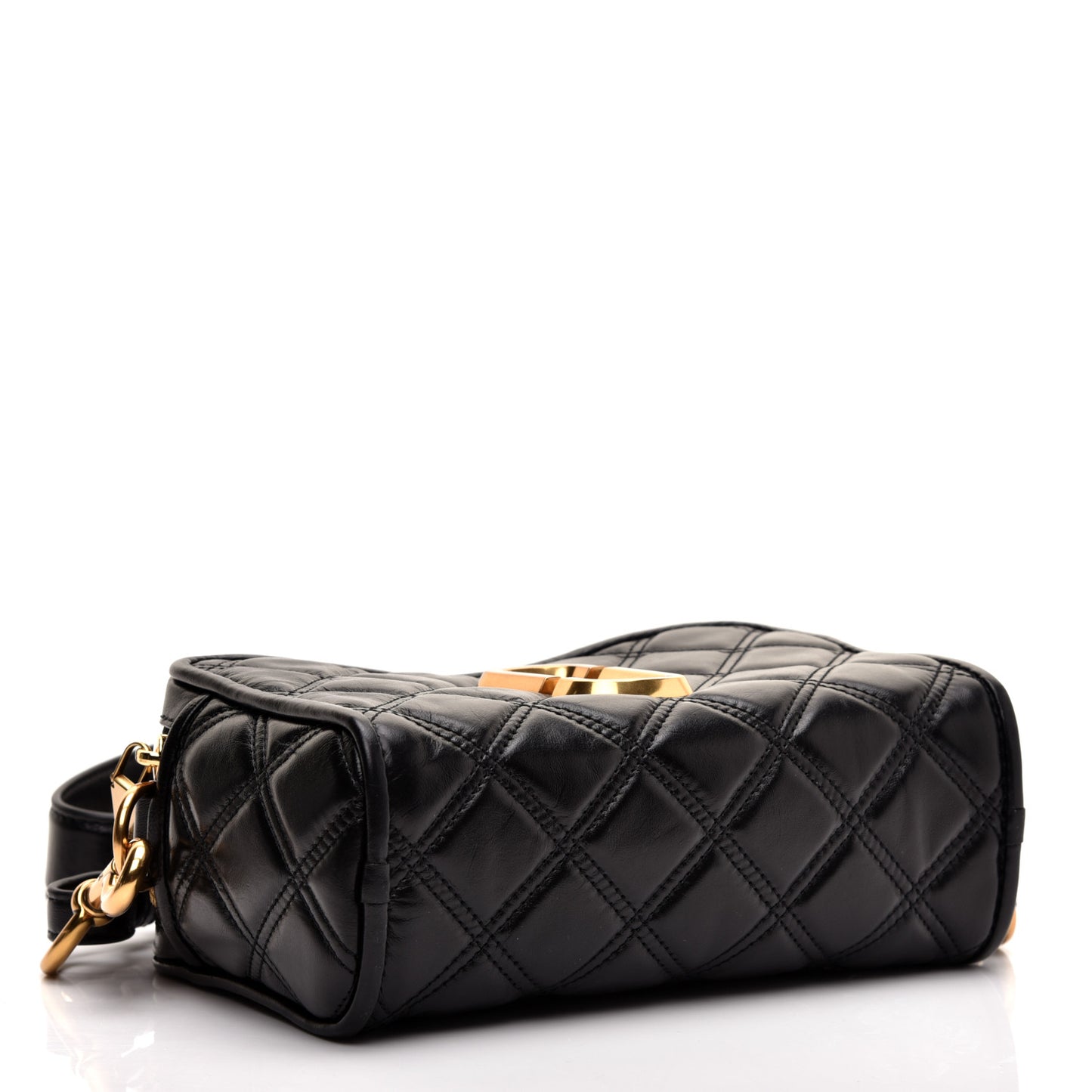 Natural Grain Calfskin Quilted The Softshot 21 Bag Black