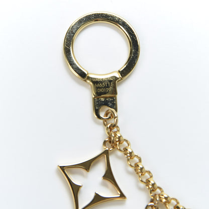 Louis Vuitton Brass Enamel Fleur De Monogram Bag Charm Chain Gold 6 of 6