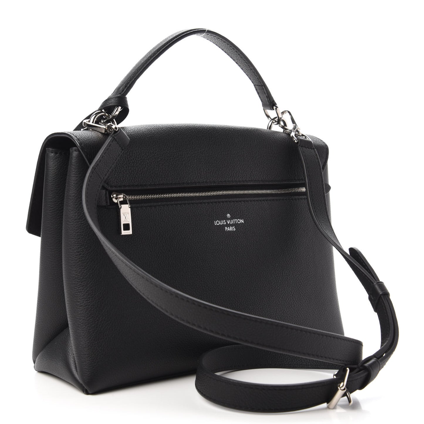 Soft Calfskin My Lockme Top Handle Vanille Black