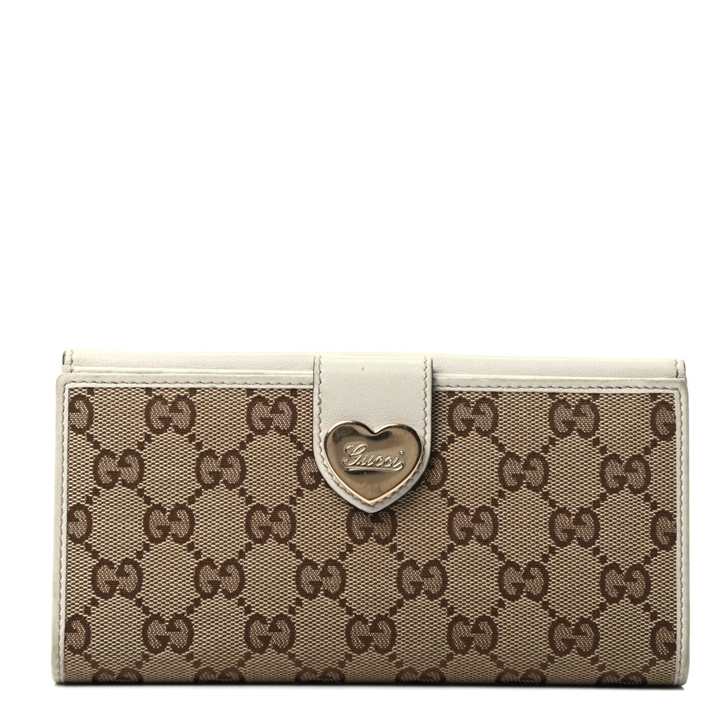 Gucci Monogram Heart Continental Wallet Off White 1 of 3