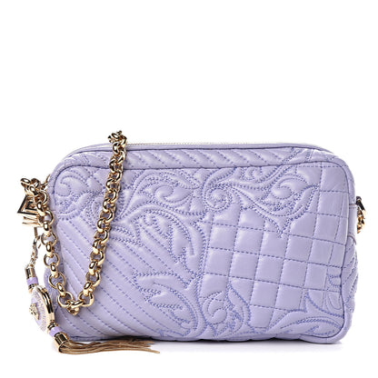 Versace Nappa Barocco Quilted Shoulder Bag Purple 1 of 10