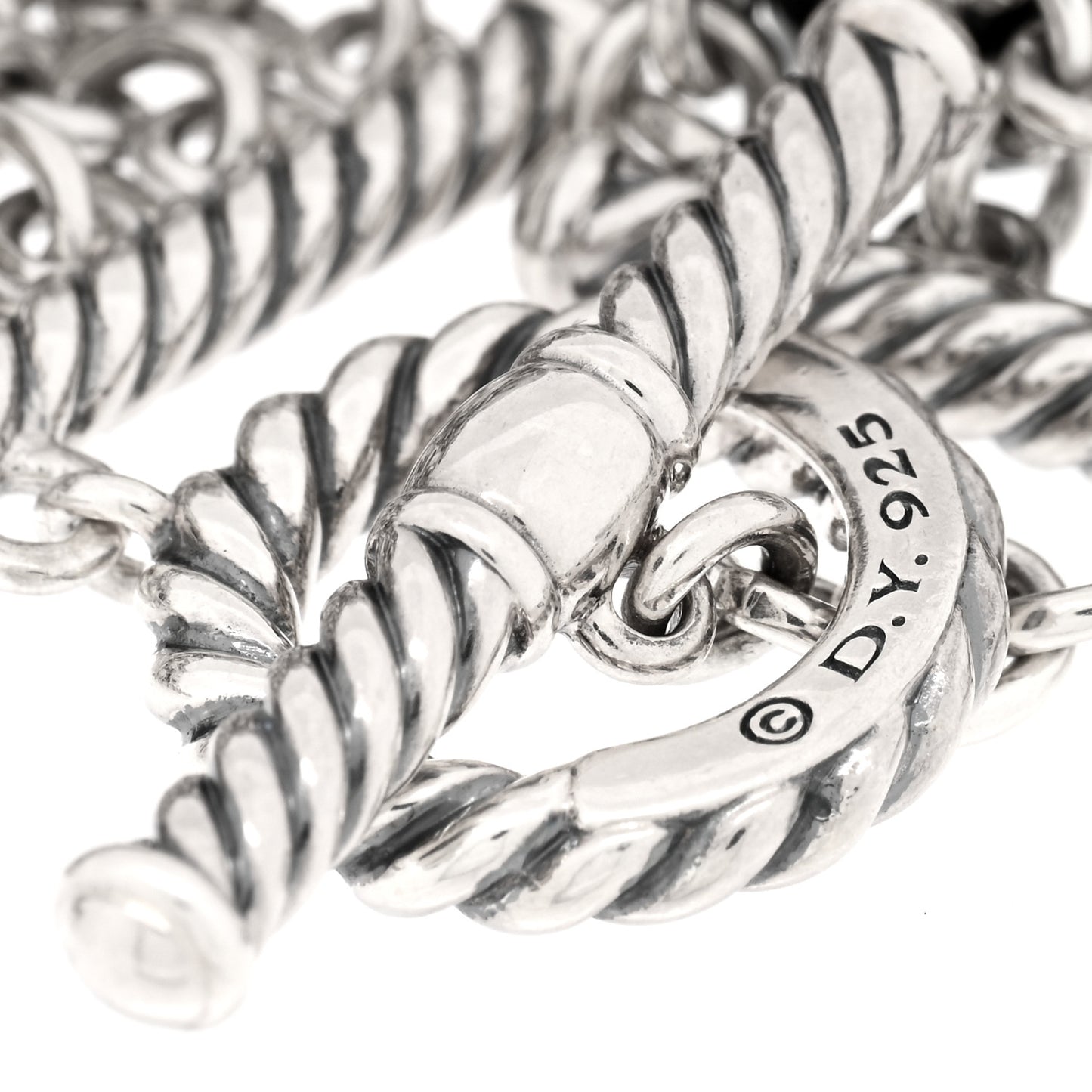 Sterling Silver Black Onyx Hematine Multi Strand Toggle Bracelet