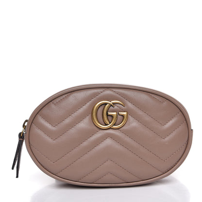 Gucci Calfskin Matelasse GG Marmont Belt Bag 95 38 Porcelain Rose 1 of 9