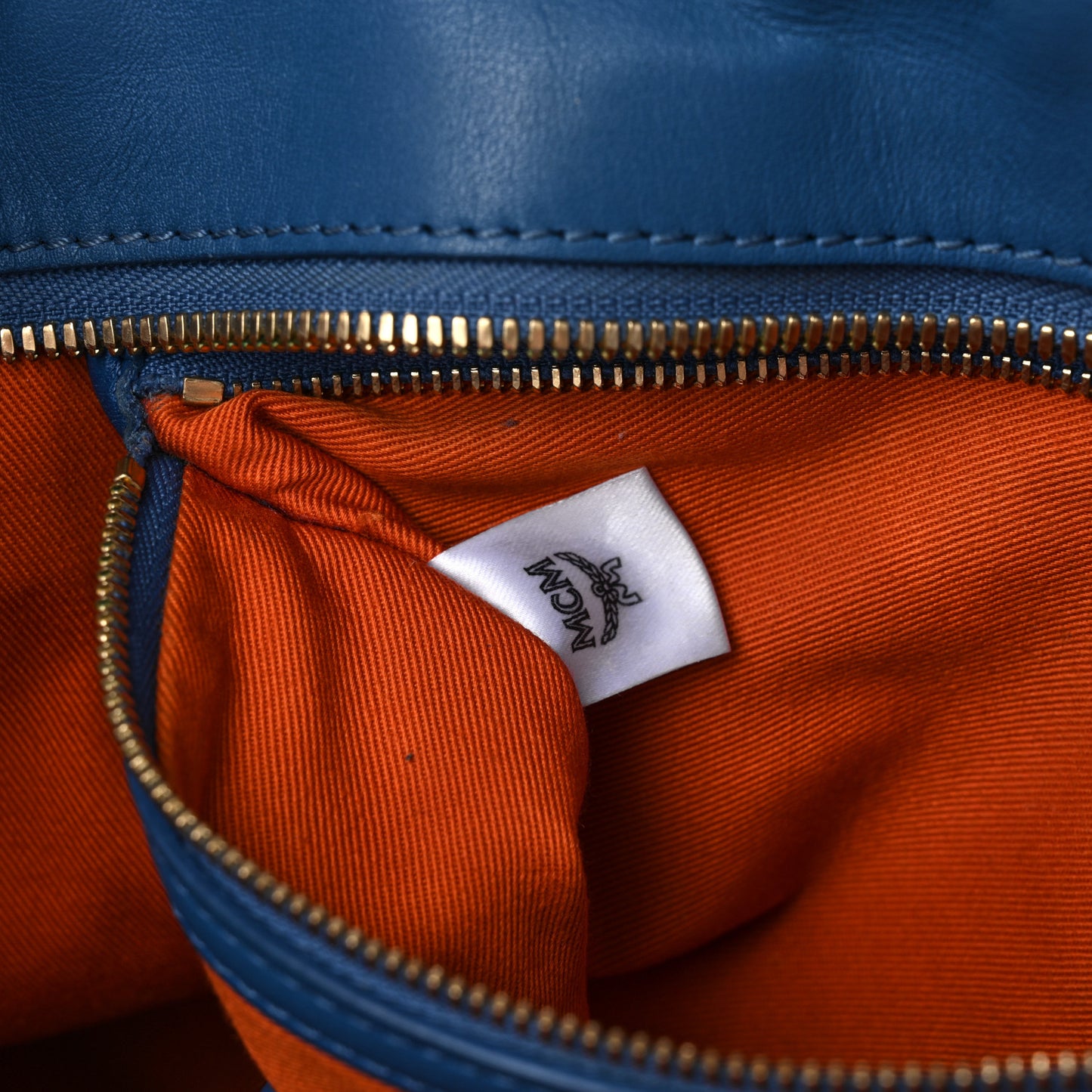 Visetos Medium Reversible Shopper Tote Cognac Blue