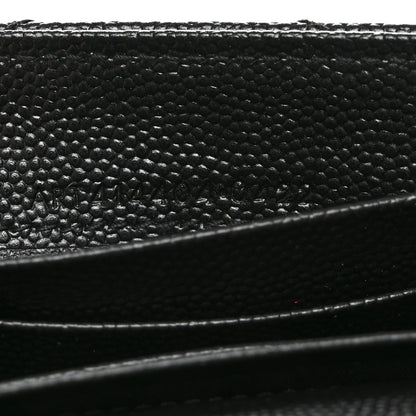 Saint Laurent Grain De Poudre Matelasse Chevron Small Monogram Envelope Wallet Black 6 of 8