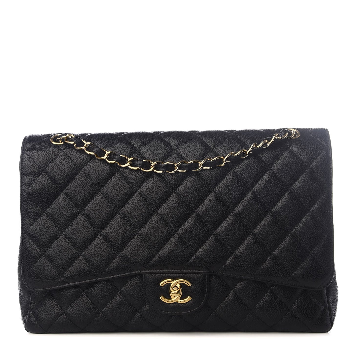 Caviar Quilted Maxi Single Flap Black