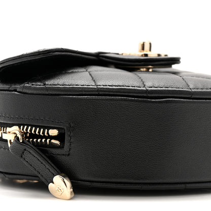 Chanel Lambskin Quilted CC In Love Heart Clutch With Chain Black 9 of 12