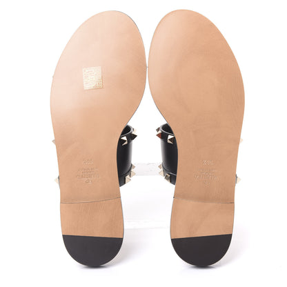 Valentino Garavani Nappa Rockstud Flat Sandals 38.5 Black 5 of 9