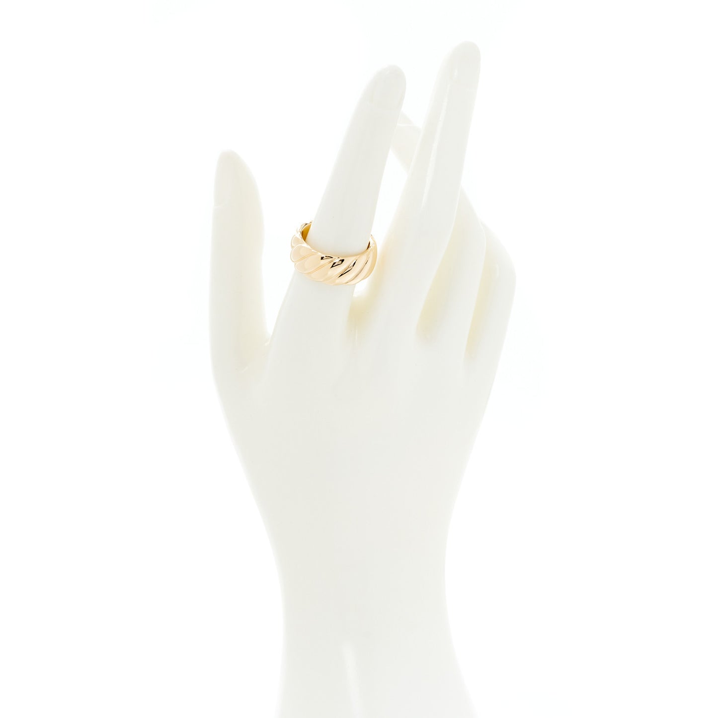 18K Yellow Gold Sculpted Cable Band Ring 58 8.25