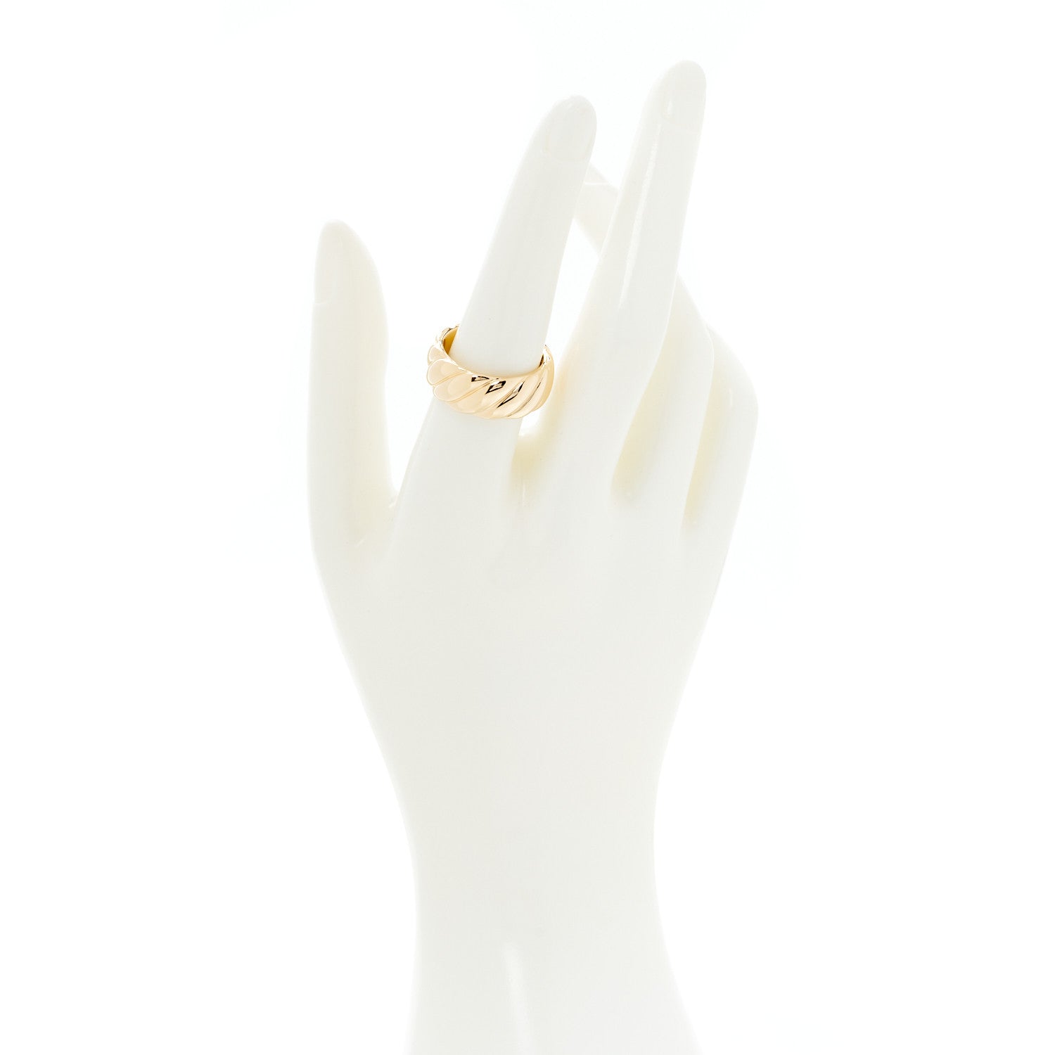 David Yurman 18K Yellow Gold Sculpted Cable Band Ring 58 8.25 2 of 4