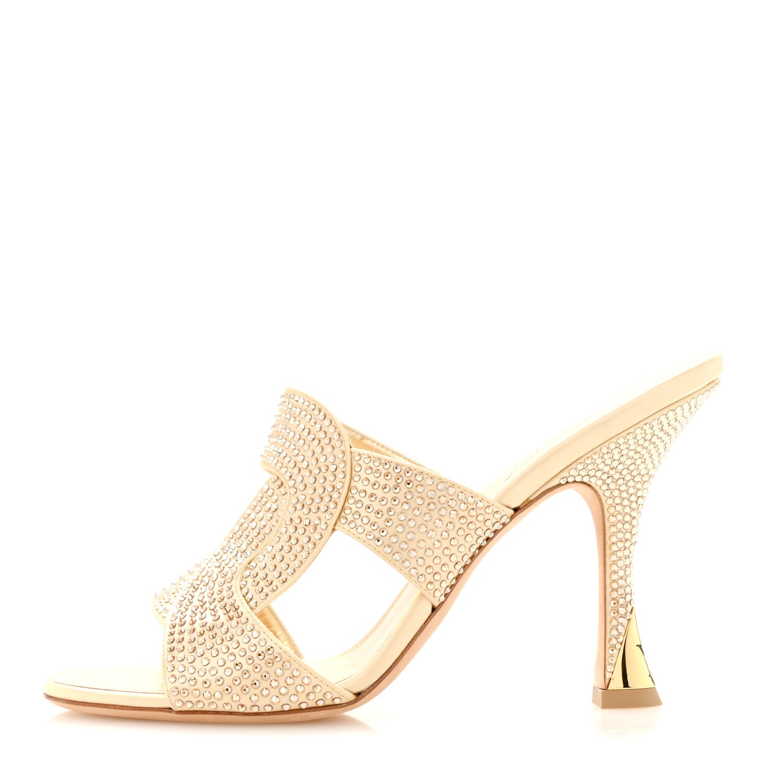 Louis Vuitton Satin Crystal Sparkle Mule 38 Gold 1 of 8