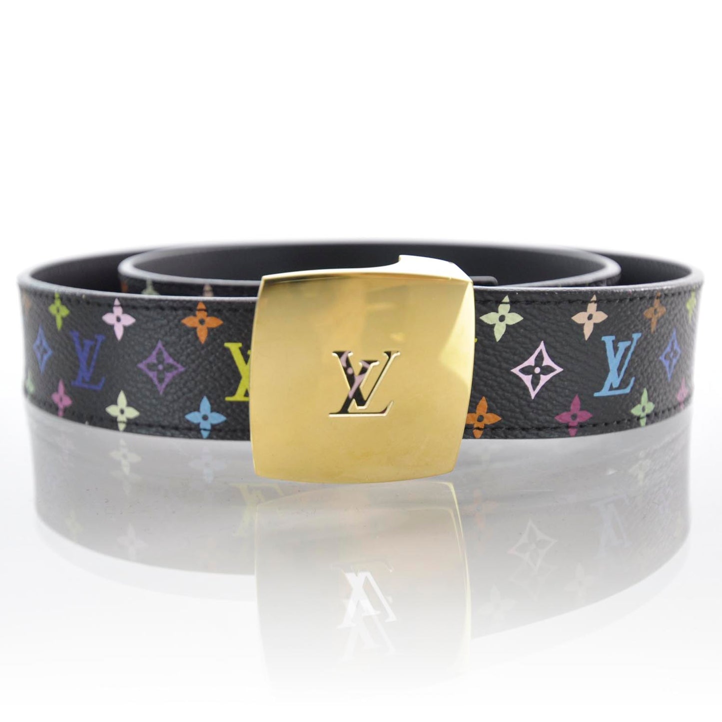 Monogram Multicolor LV Cut Reversible Belt 85 34 Black