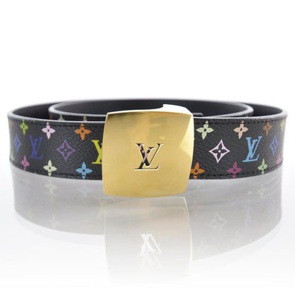 Louis Vuitton Monogram Multicolor LV Cut Reversible Belt 85 34 Black 1 of 5