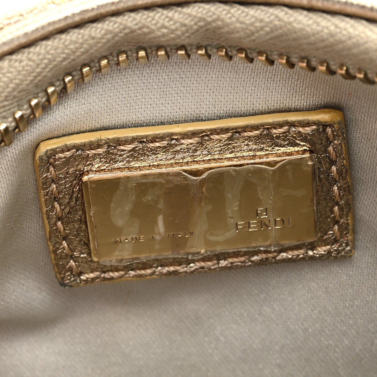 Metallic Zucca Mini Pochette Oro Argento