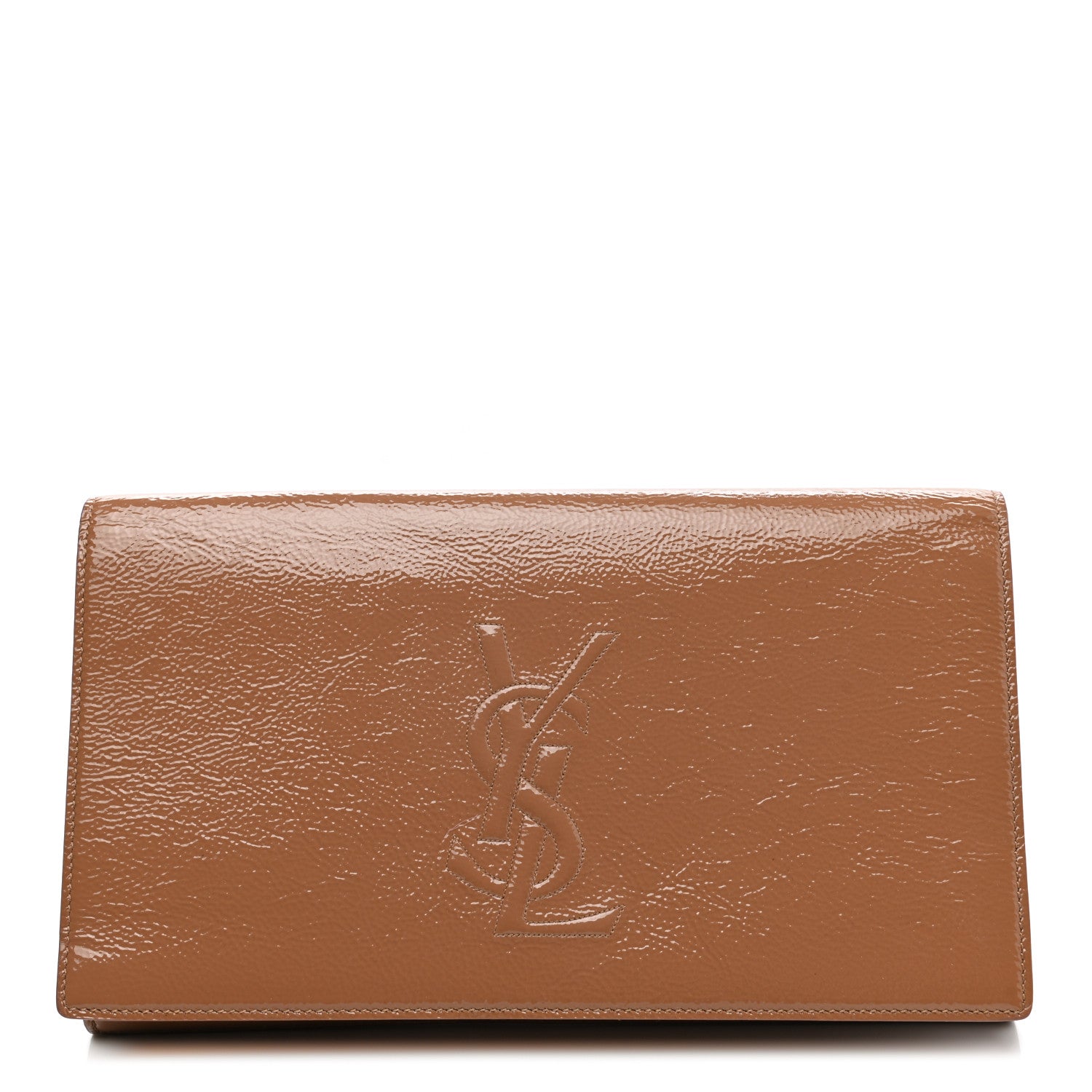 Saint Laurent Textured Patent Calfskin Large Belle De Jour Clutch Nude 1 of 7