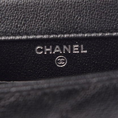 Chanel Grained Calfskin Quilted CC Box Clutch With Chain Black 6 of 11