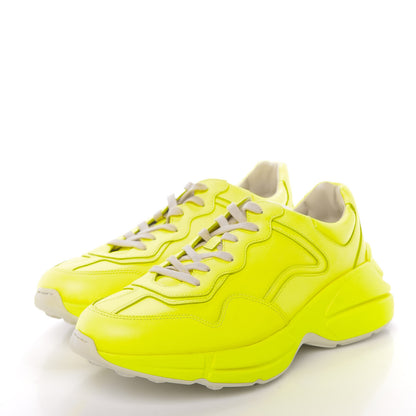 Gucci Calfskin Mens Rhyton Sneakers 9 Yellow Fluo 3 of 9