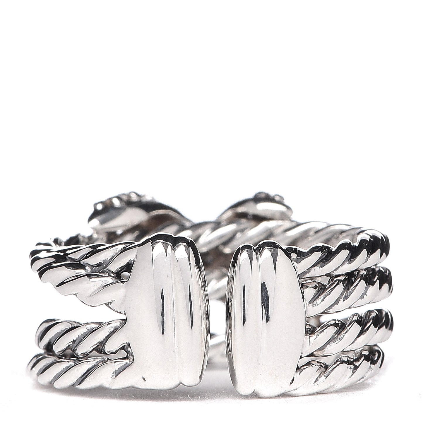 Sterling Silver Diamond 10mm X Crossover Ring 50 5.25