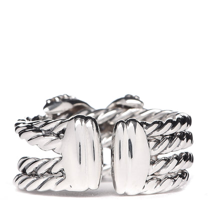 David Yurman Sterling Silver Diamond 10mm X Crossover Ring 50 5.25 4 of 5