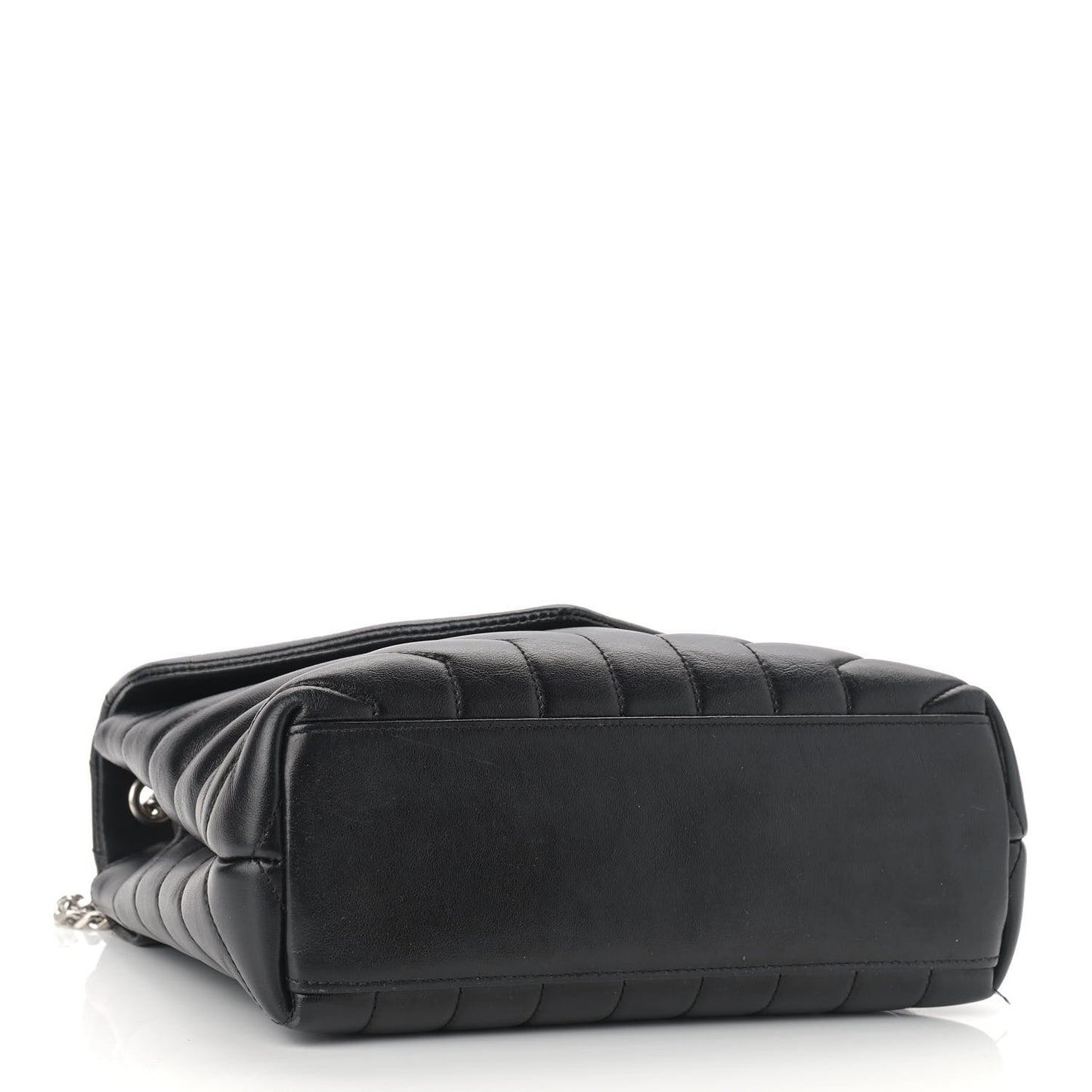 Calfskin Y Quilted Monogram Small Loulou Chain Satchel Black