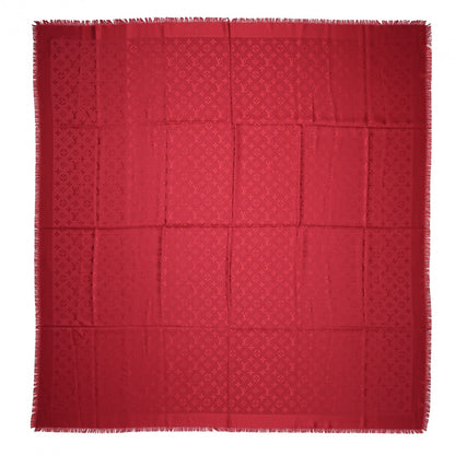 Louis Vuitton Silk Wool Monogram Shawl Pomme D'Amour 1 of 4