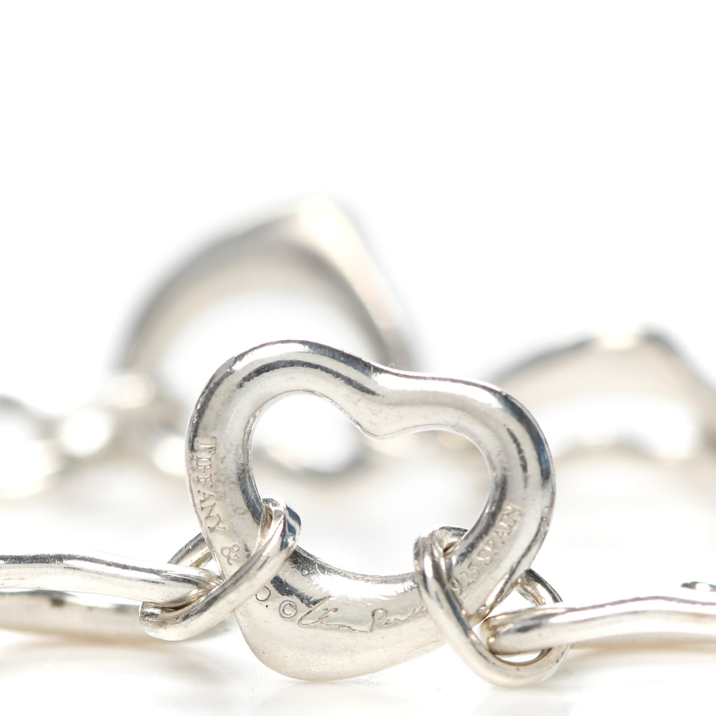Sterling Silver Elsa Peretti Open Heart Link Toggle Bracelet