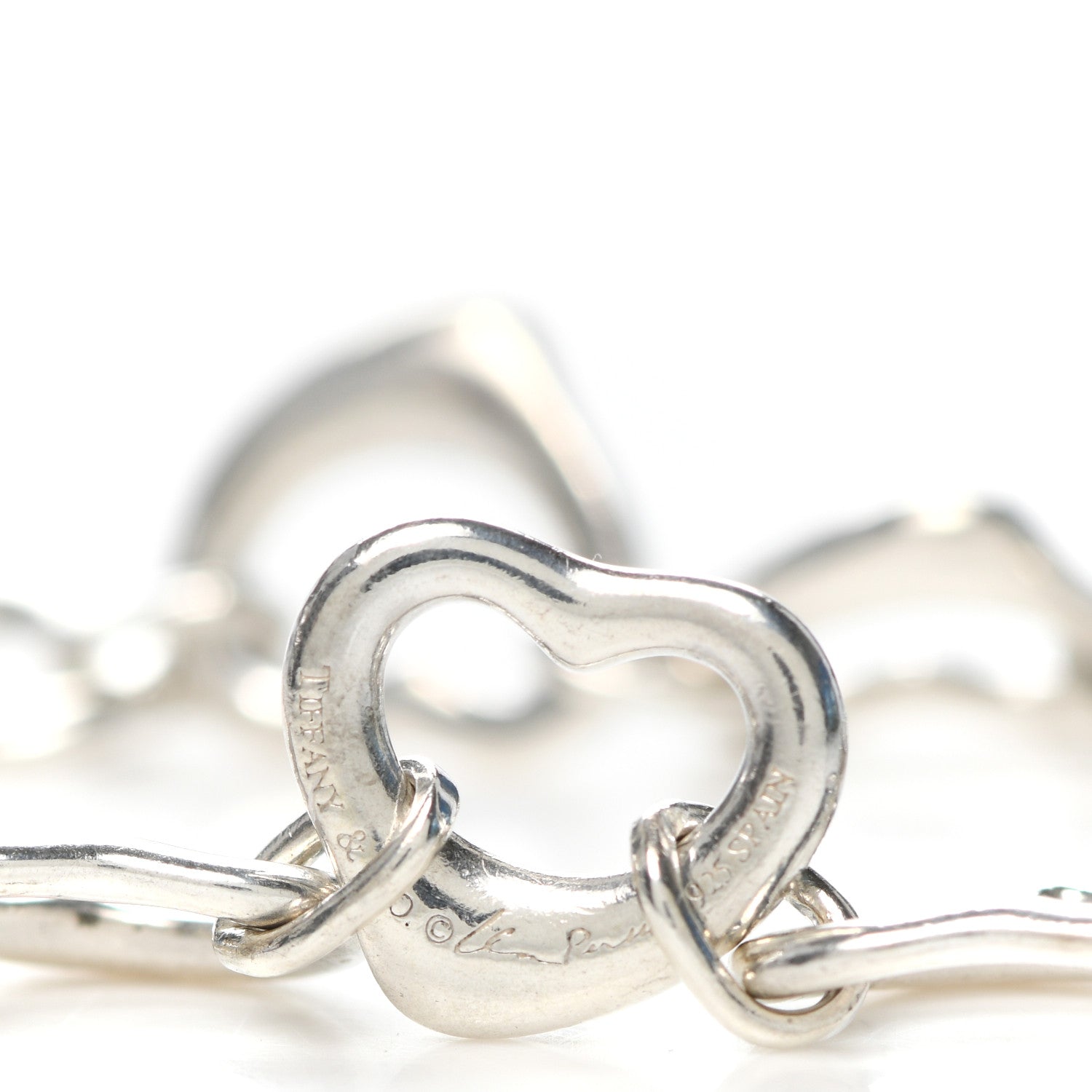 Tiffany Sterling Silver Elsa Peretti Open Heart Link Toggle Bracelet 4 of 4