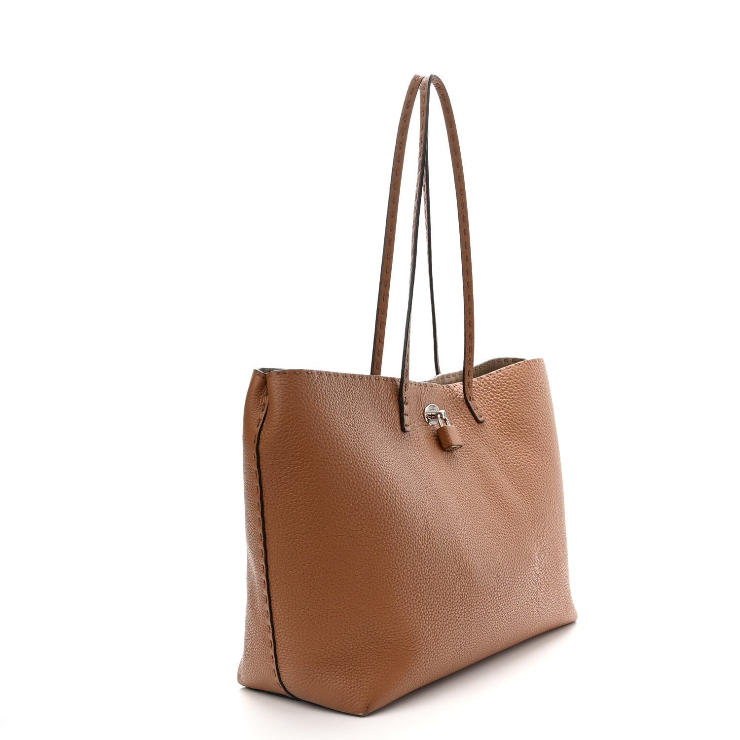 Fendi Cuoio Romano Selleria Bi-Color Large Carla Shopping Tote Mou Deserto 3 of 12