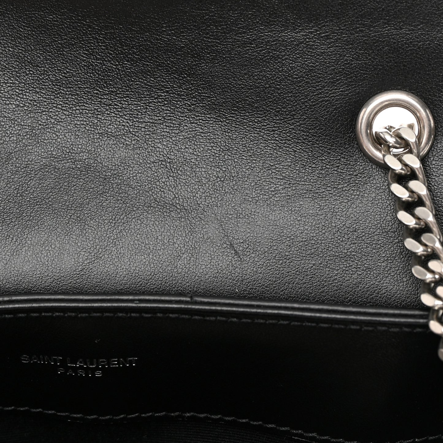 Calfskin Y Quilted Monogram Small Loulou Chain Satchel Black