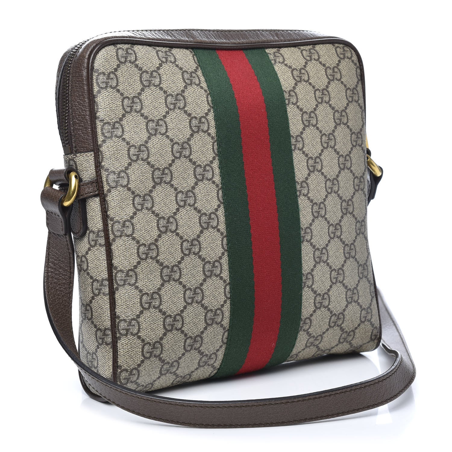 Gucci GG Supreme Monogram Web Small Ophidia Messenger Bag Brown 3 of 9