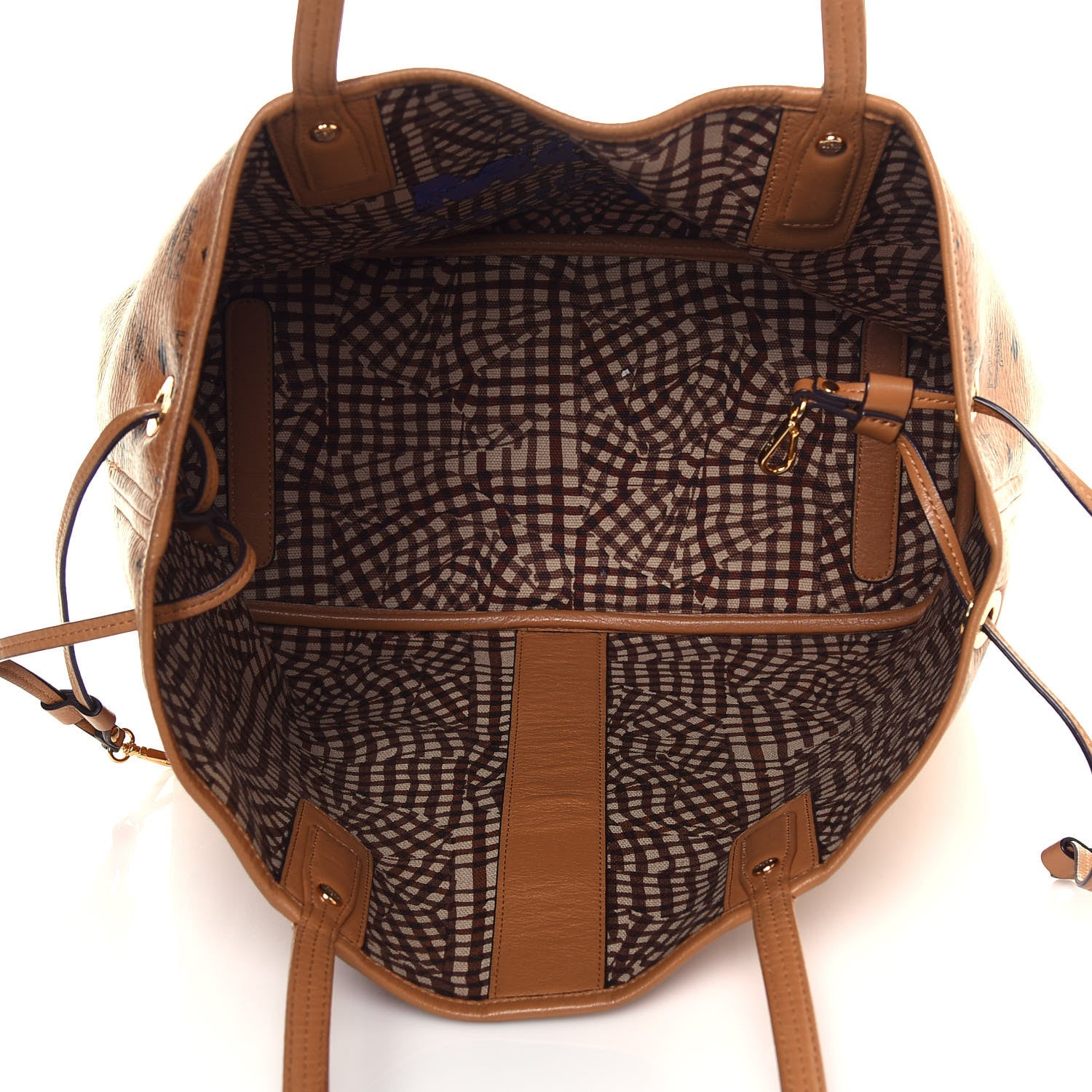 MCM Visetos Medium Liz Reversible Shopper Tote Cognac 5 of 21