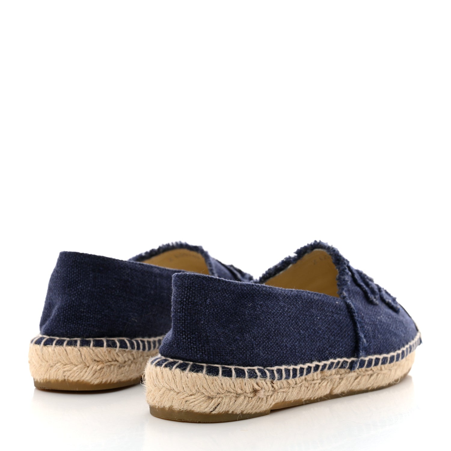 Chanel Denim Toile CC Espadrilles 40 Navy Black 4 of 8