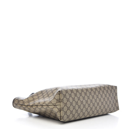 Gucci GG Supreme Monogram Medium Zippered Shopping Tote Dark Brown 4 of 21