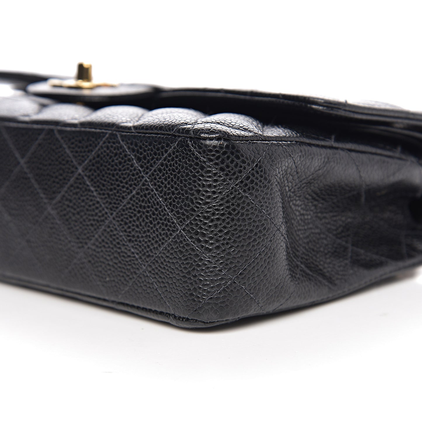 Caviar Quilted Medium Double Flap Black