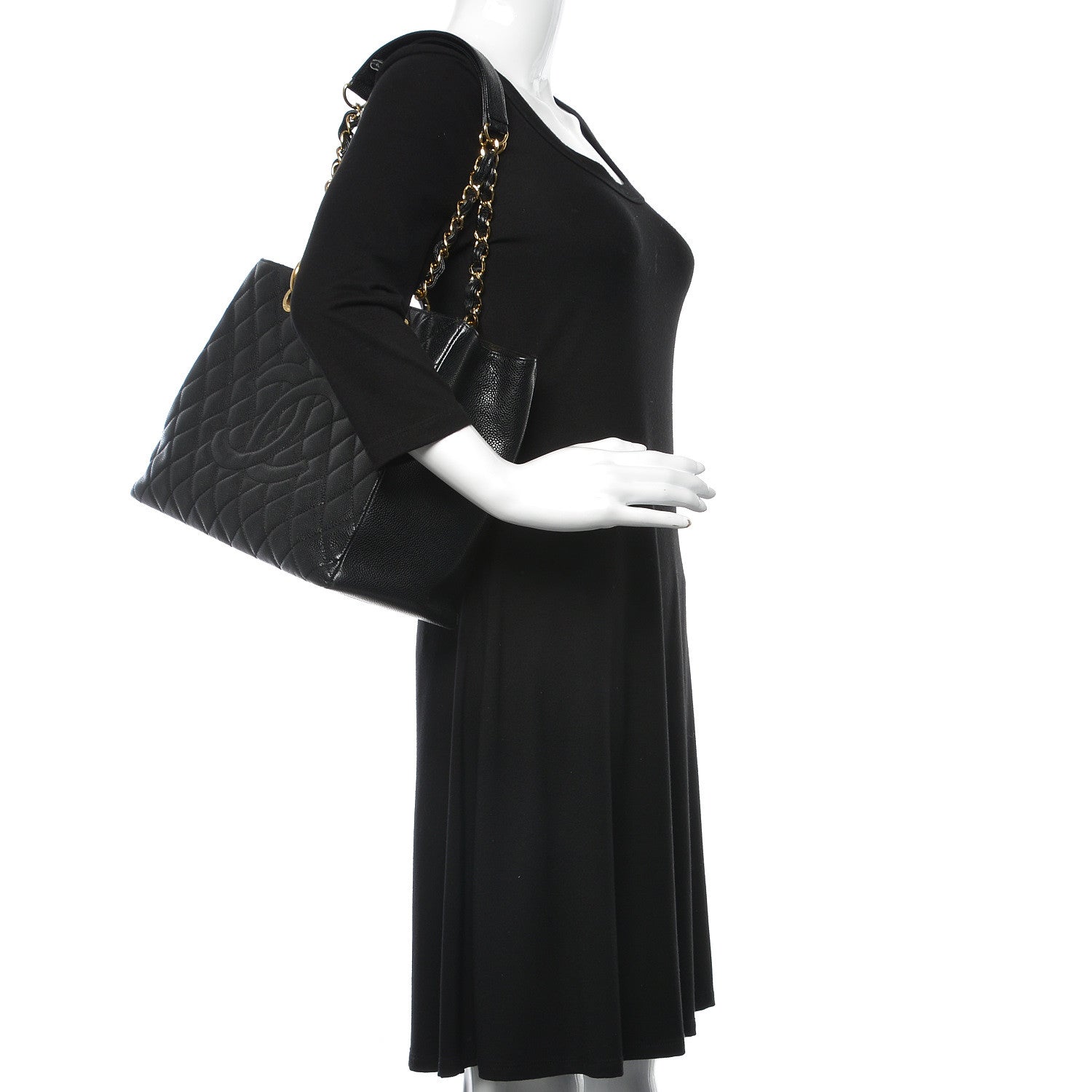 Chanel Caviar Quilted Grand Shopping Tote GST Black 2 of 16