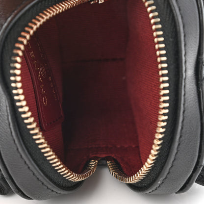 Chanel Lambskin Quilted CC In Love Heart Zipped Arm Coin Purse Black 5 of 8