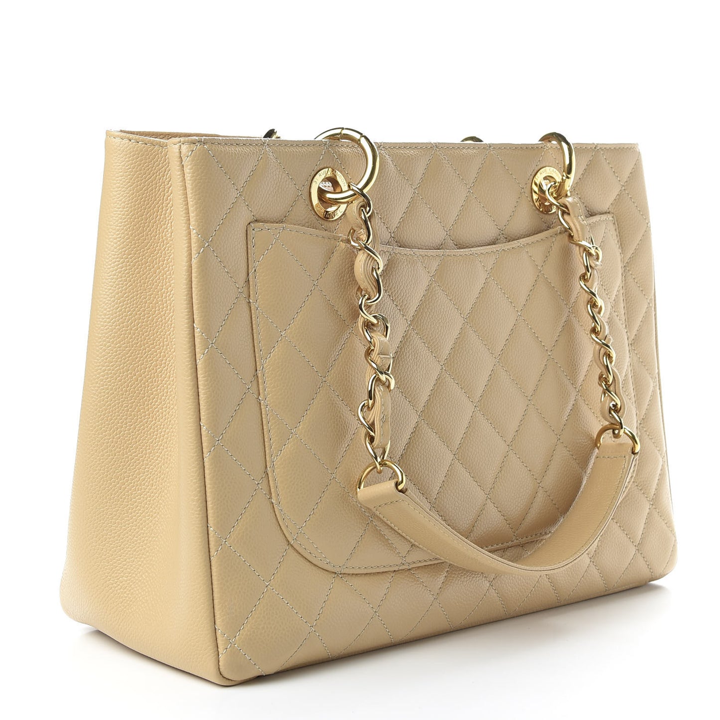 Caviar Quilted Grand Shopping Tote GST Beige