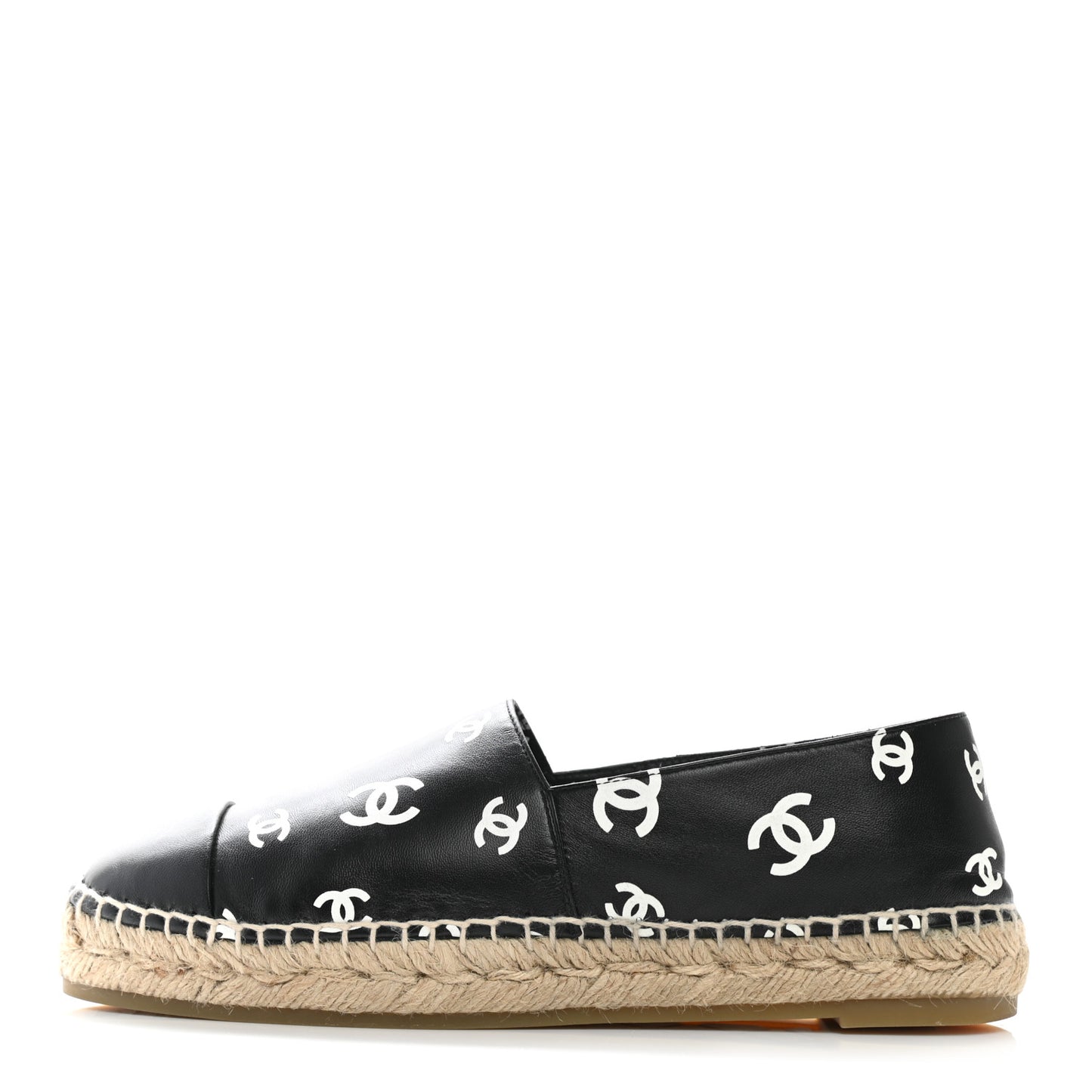 Lambskin Printed CC Espadrilles 39 Black White