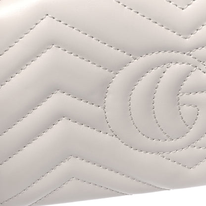 Gucci Calfskin Matelasse GG Marmont Chain Wallet Mystic White 11 of 14